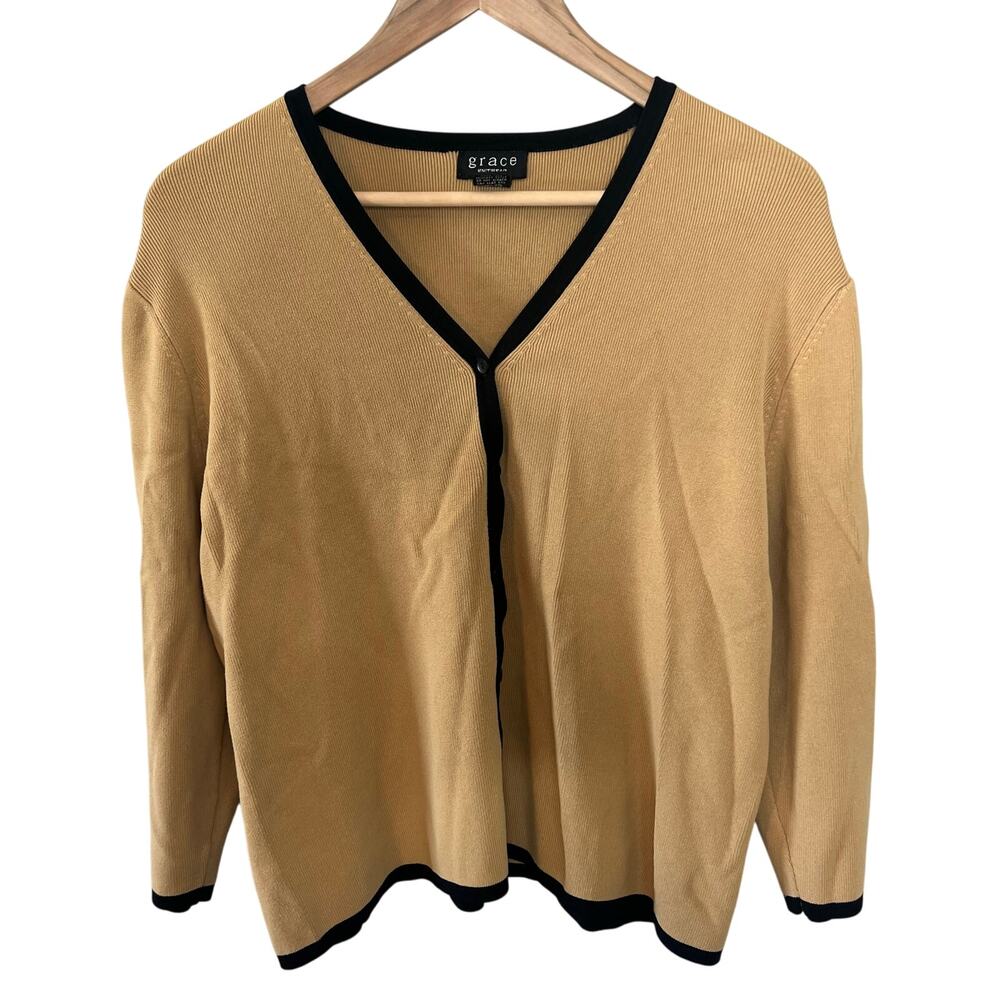 Grace Knitwear Cardigan Women's Size XL Preloved Rayon and Nylon